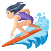 🏄🏻‍♀️ Emoji Mulher Surfista: Pele Clara na Facebook 13.1.