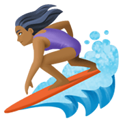 🏄🏾‍♀️ Emoji Mujer Haciendo Surf: Tono De Piel Oscuro Medio en Facebook 13.1.