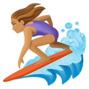 Emoji 🏄🏽‍♀️ Surfista Donna: Carnagione Olivastra su Facebook 13.1.