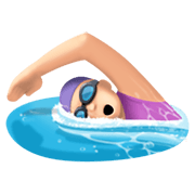 🏊🏻‍♀️ Emoji Mulher Nadando: Pele Clara na Facebook 13.1.