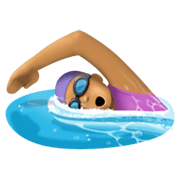🏊🏽‍♀️ Emoji Mujer Nadando: Tono De Piel Medio en Facebook 13.1.