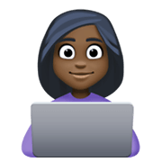 👩🏿‍💻 Emoji IT-Expertin: dunkle Hautfarbe Facebook 13.1.