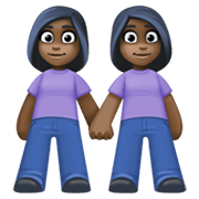 Emoji 👭🏿 Due Donne Che Si Tengono Per Mano: Carnagione Scura su Facebook 13.1.