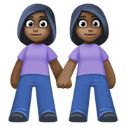 👭🏿 Emoji Duas Mulheres De Mãos Dadas: Pele Escura na Facebook 13.1.