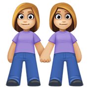 👭🏼 Emoji händchenhaltende Frauen: mittelhelle Hautfarbe Facebook 13.1.