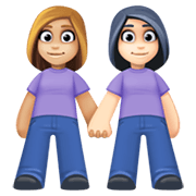 👩🏼‍🤝‍👩🏻 Emoji händchenhaltende Frauen: mittelhelle Hautfarbe, helle Hautfarbe Facebook 13.1.