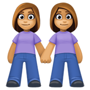 👭🏽 Emoji händchenhaltende Frauen: mittlere Hautfarbe Facebook 13.1.