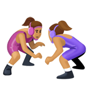 🤼🏽‍♀️ Emoji Mujeres Luchando, Tono De Piel Medio en Facebook 13.1.