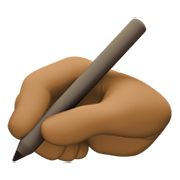 ✍🏾 Emoji Escrevendo à Mão: Pele Morena Escura na Facebook 13.1.