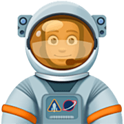 🧑🏾‍🚀 Emoji Astronauta: Tono De Piel Oscuro Medio en Facebook 14.0.