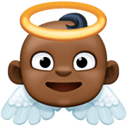 👼🏿 Emoji Bebé ángel: Tono De Piel Oscuro en Facebook 14.0.