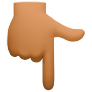 👇🏾 Emoji nach unten weisender Zeigefinger: mitteldunkle Hautfarbe Facebook 14.0.