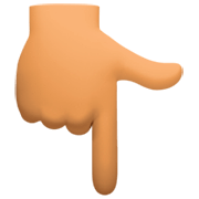 👇🏽 Emoji nach unten weisender Zeigefinger: mittlere Hautfarbe Facebook 14.0.