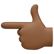 👈🏿 Emoji Dorso Da Mão Com Dedo Indicador Apontando Para A Esquerda: Pele Escura na Facebook 14.0.