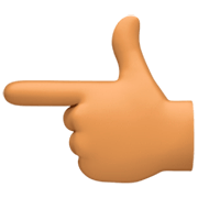 👈🏽 Emoji Dorso Da Mão Com Dedo Indicador Apontando Para A Esquerda: Pele Morena na Facebook 14.0.