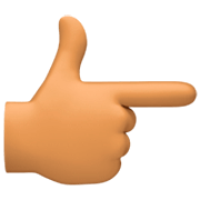 👉🏽 Emoji Dorso Da Mão Com Dedo Indicador Apontando Para A Direita: Pele Morena na Facebook 14.0.