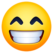 Emoji 😁 Faccina Raggiante Con Occhi Felici su Facebook 14.0.