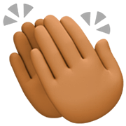 👏🏾 Emoji klatschende Hände: mitteldunkle Hautfarbe Facebook 14.0.