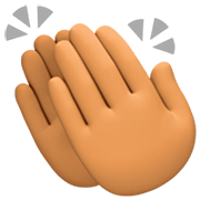 👏🏽 Emoji Mãos Aplaudindo: Pele Morena na Facebook 14.0.