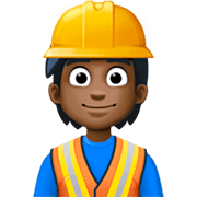 👷🏿 Emoji Trabalhador De Construção Civil: Pele Escura na Facebook 14.0.