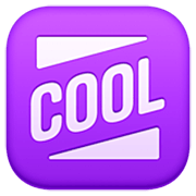 🆒 Emoji Wort „Cool“ in blauem Quadrat Facebook 14.0.