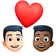 Emoji 👨🏻‍❤️‍👨🏿 Coppia Con Cuore - Uomo: Carnagione Chiara, Uomo: Carnagione Scura su Facebook 14.0.