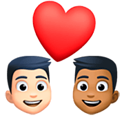 👨🏻‍❤️‍👨🏾 Emoji Pareja Enamorada - Hombre: Tono De Piel Claro, Hombre: Tono De Piel Oscuro Medio en Facebook 14.0.