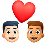 👨🏻‍❤️‍👨🏽 Emoji Pareja Enamorada - Hombre: Tono De Piel Claro, Hombre: Tono De Piel Medio en Facebook 14.0.