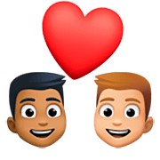 Emoji 👨🏾‍❤️‍👨🏼 Coppia Con Cuore - Uomo: Carnagione Abbastanza Scura, Uomo: Carnagione Abbastanza Chiara su Facebook 14.0.