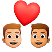 👨🏼‍❤️‍👨🏽 Emoji Liebespaar - Mann: mittelhelle Hautfarbe, Mann: mittlere Hautfarbe Facebook 14.0.