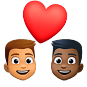 Emoji 👨🏽‍❤️‍👨🏿 Coppia Con Cuore - Uomo: Carnagione Olivastra, Uomo: Carnagione Scura su Facebook 14.0.