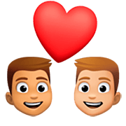 👨🏽‍❤️‍👨🏼 Emoji Pareja Enamorada - Hombre: Tono De Piel Medio, Hombre: Tono De Piel Claro Medio en Facebook 14.0.