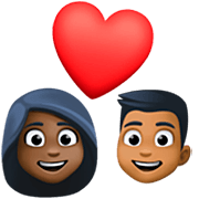 Emoji 👩🏿‍❤️‍👨🏾 Coppia Con Cuore - Donna: Carnagione Scura, Uomo: Carnagione Abbastanza Scura su Facebook 14.0.