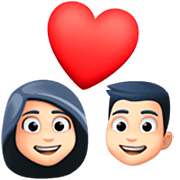 👩🏻‍❤️‍👨🏻 Emoji Pareja Enamorada - Mujer: Tono De Piel Claro, Hombre: Tono De Piel Claro en Facebook 14.0.