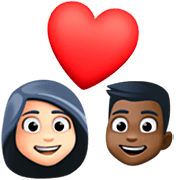 Emoji 👩🏻‍❤️‍👨🏿 Coppia Con Cuore - Donna: Carnagione Chiara, Uomo: Carnagione Scura su Facebook 14.0.
