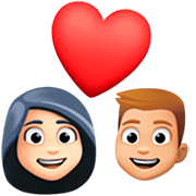Emoji 👩🏻‍❤️‍👨🏼 Coppia Con Cuore - Donna: Carnagione Chiara, Uomo: Carnagione Abbastanza Chiara su Facebook 14.0.