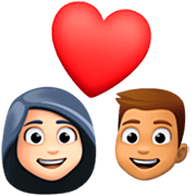 👩🏻‍❤️‍👨🏽 Emoji Pareja Enamorada - Mujer: Tono De Piel Claro, Hombre: Tono De Piel Medio en Facebook 14.0.