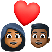 Emoji 👩🏾‍❤️‍👨🏿 Coppia Con Cuore - Donna: Carnagione Abbastanza Scura, Uomo: Carnagione Scura su Facebook 14.0.
