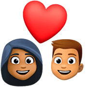 Emoji 👩🏾‍❤️‍👨🏽 Coppia Con Cuore - Donna: Carnagione Abbastanza Scura, Uomo: Carnagione Olivastra su Facebook 14.0.