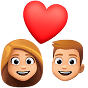 👩🏼‍❤️‍👨🏼 Emoji Pareja Enamorada - Mujer: Tono De Piel Claro Medio, Hombre: Tono De Piel Claro Medio en Facebook 14.0.