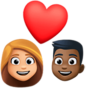 👩🏼‍❤️‍👨🏿 Emoji Pareja Enamorada - Mujer: Tono De Piel Claro Medio, Hombre: Tono De Piel Oscuro en Facebook 14.0.