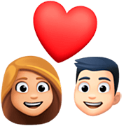 👩🏼‍❤️‍👨🏻 Emoji Pareja Enamorada - Mujer: Tono De Piel Claro Medio, Hombre: Tono De Piel Claro en Facebook 14.0.