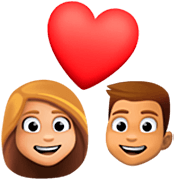 👩🏼‍❤️‍👨🏽 Emoji Pareja Enamorada - Mujer: Tono De Piel Claro Medio, Hombre: Tono De Piel Medio en Facebook 14.0.