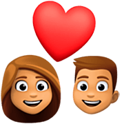 Emoji 👩🏽‍❤️‍👨🏽 Coppia Con Cuore - Donna: Carnagione Olivastra, Uomo: Carnagione Olivastra su Facebook 14.0.