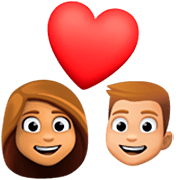 Emoji 👩🏽‍❤️‍👨🏼 Coppia Con Cuore - Donna: Carnagione Olivastra, Uomo: Carnagione Abbastanza Chiara su Facebook 14.0.