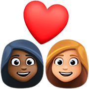 👩🏿‍❤️‍👩🏼 Emoji Pareja Enamorada - Mujer: Tono De Piel Oscuro, Mujer: Tono De Piel Claro Medio en Facebook 14.0.