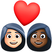 👩🏻‍❤️‍👩🏿 Emoji Pareja Enamorada - Mujer: Tono De Piel Claro, Mujer: Tono De Piel Oscuro en Facebook 14.0.