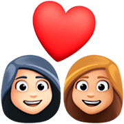 Emoji 👩🏻‍❤️‍👩🏼 Coppia Con Cuore - Donna: Carnagione Chiara, Donna: Carnagione Abbastanza Chiara su Facebook 14.0.