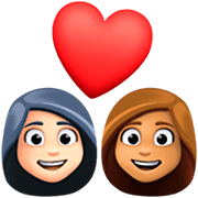 👩🏻‍❤️‍👩🏽 Emoji Pareja Enamorada - Mujer: Tono De Piel Claro, Mujer: Tono De Piel Claro Medio en Facebook 14.0.