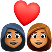 Emoji 👩🏾‍❤️‍👩🏽 Coppia Con Cuore - Donna: Carnagione Abbastanza Scura, Donna: Carnagione Olivastra su Facebook 14.0.